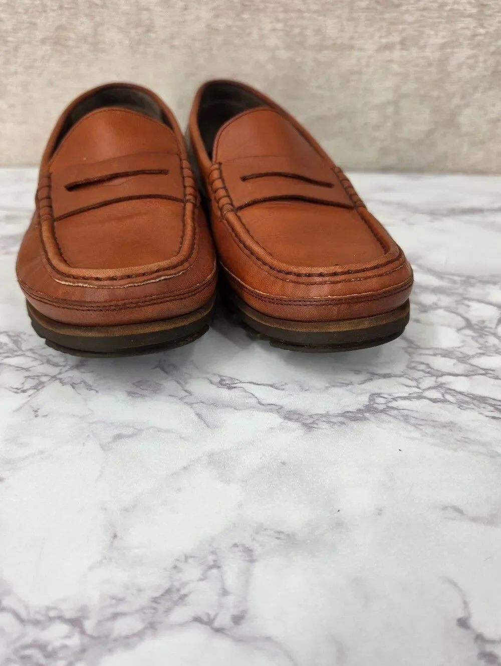 Mephisto Ralyx Air Relax Mens Brown Caoutchouc Leather Penny Loafers